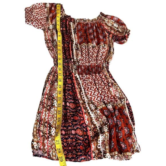Paper Crane Anthropologie Mini Dress Women Medium Boho Prairie Hippie ArtToWear - Picture 5 of 6